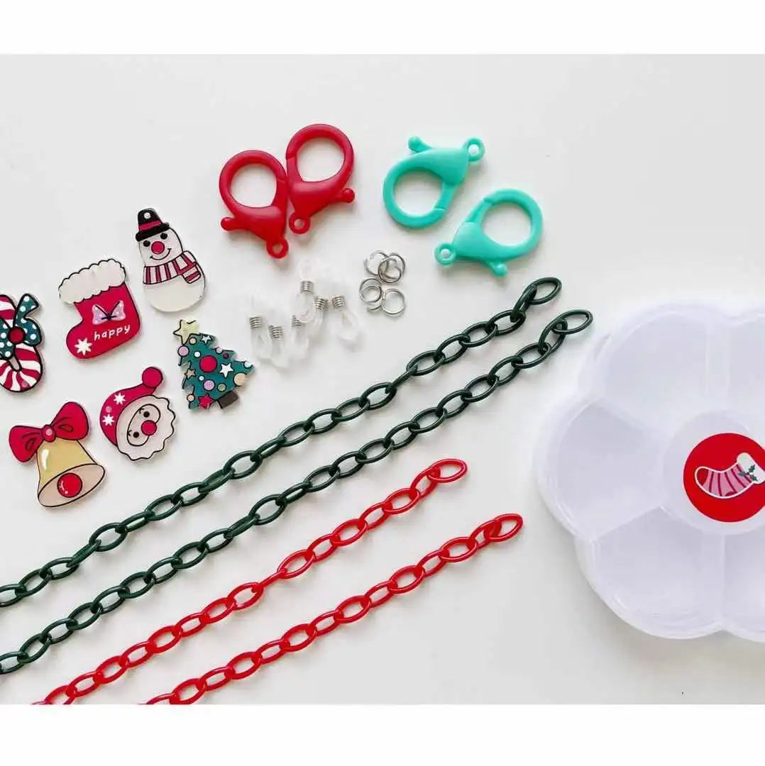 New Acrylic Christmas Color Matching Lanyard Necklace Glasses Chain Mask Chain Material Box
New Acrylic Christmas Color Matching Lanyard Necklace Glasses Chain Mask Chain Material Box