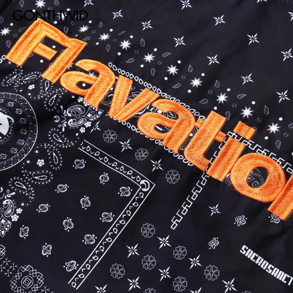 GONTHWID Embroideried Bandana Patchwork Coach Jackets Hip Hop Casual Streetwear Coats 2020 Mens Harajuku Fashion Outwear Tops
GONTHWID Embroideried Bandana Patchwork Coach Jackets Hip Hop Casual Streetwear Coats 2020 Mens Harajuku Fashion Outwear Tops