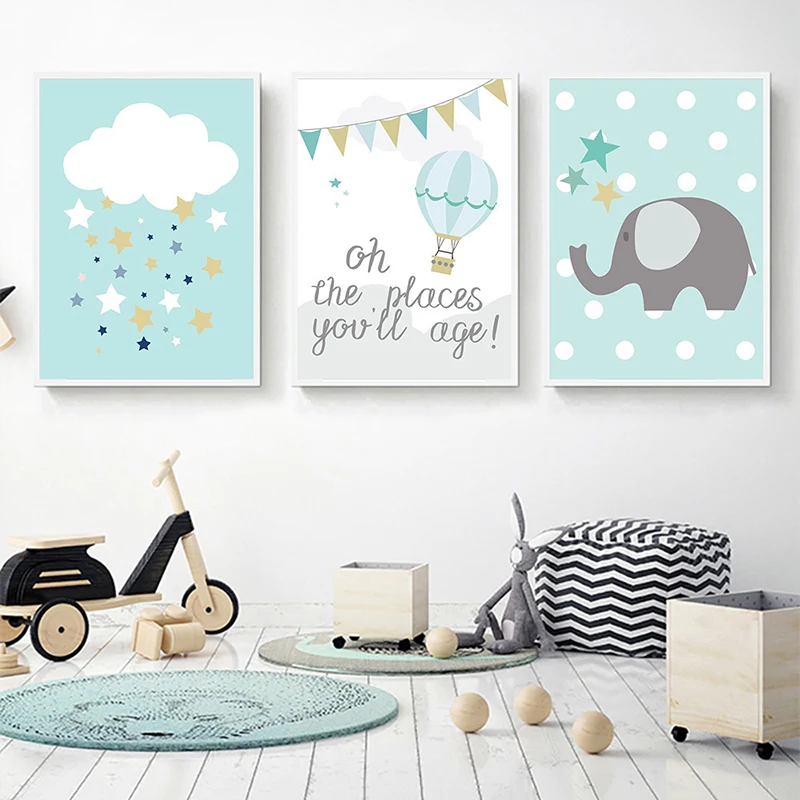 Nordic Elephant Stars Canvas Painting Blue Hot Air Balloon Kids Wall Art Posters and Prints Wall Art Pictures Baby Room Decor
Nordic Elephant Stars Canvas Painting Blue Hot Air Balloon Kids Wall Art Posters and Prints Wall Art Pictures Baby Room Decor