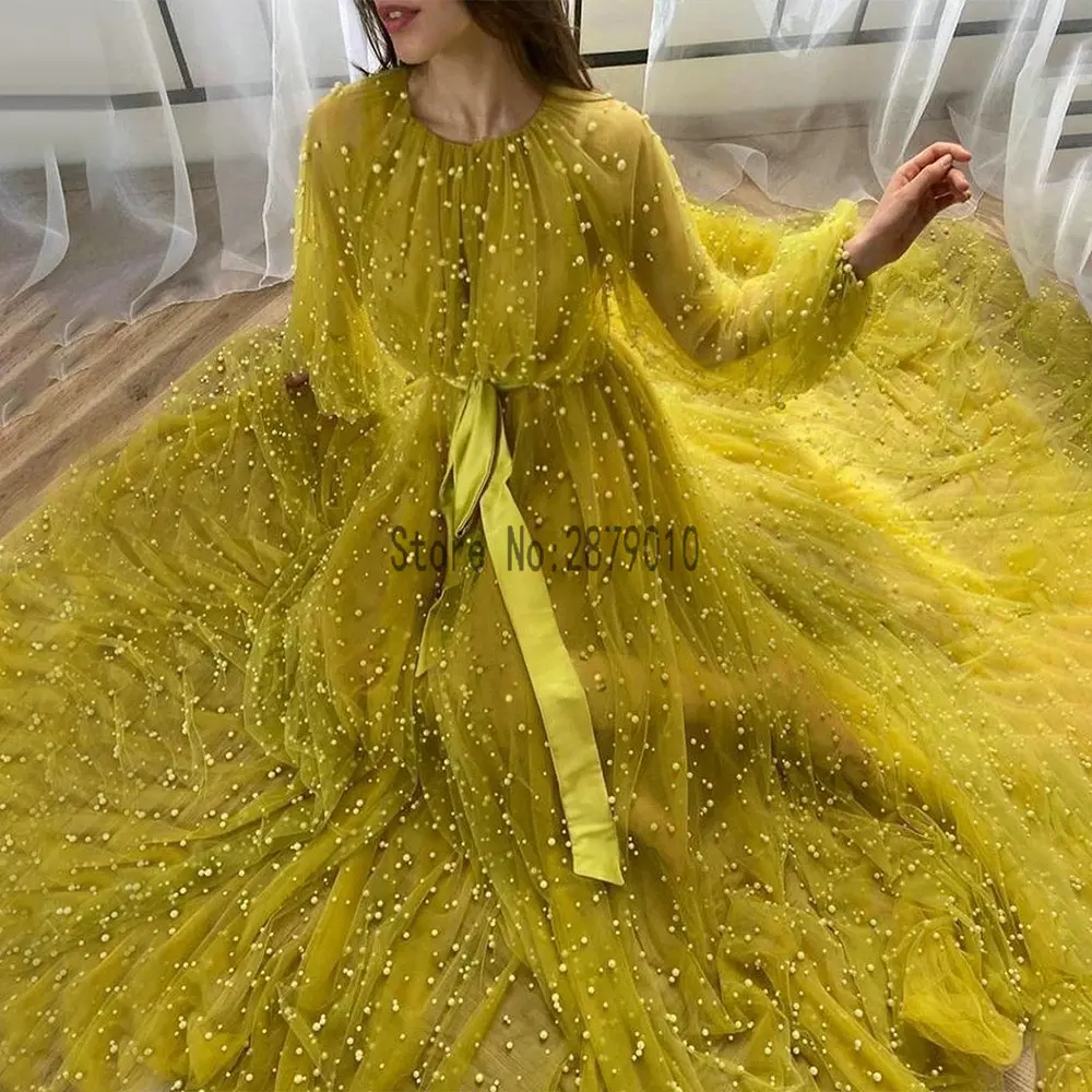 Long Sleeve Pearls Evening Dresses with Sashes Arabic Illusion A Line Formal Dress Evening Prom Gowns Dubai
Long Sleeve Pearls Evening Dresses with Sashes Arabic Illusion A Line Formal Dress Evening Prom Gowns Dubai