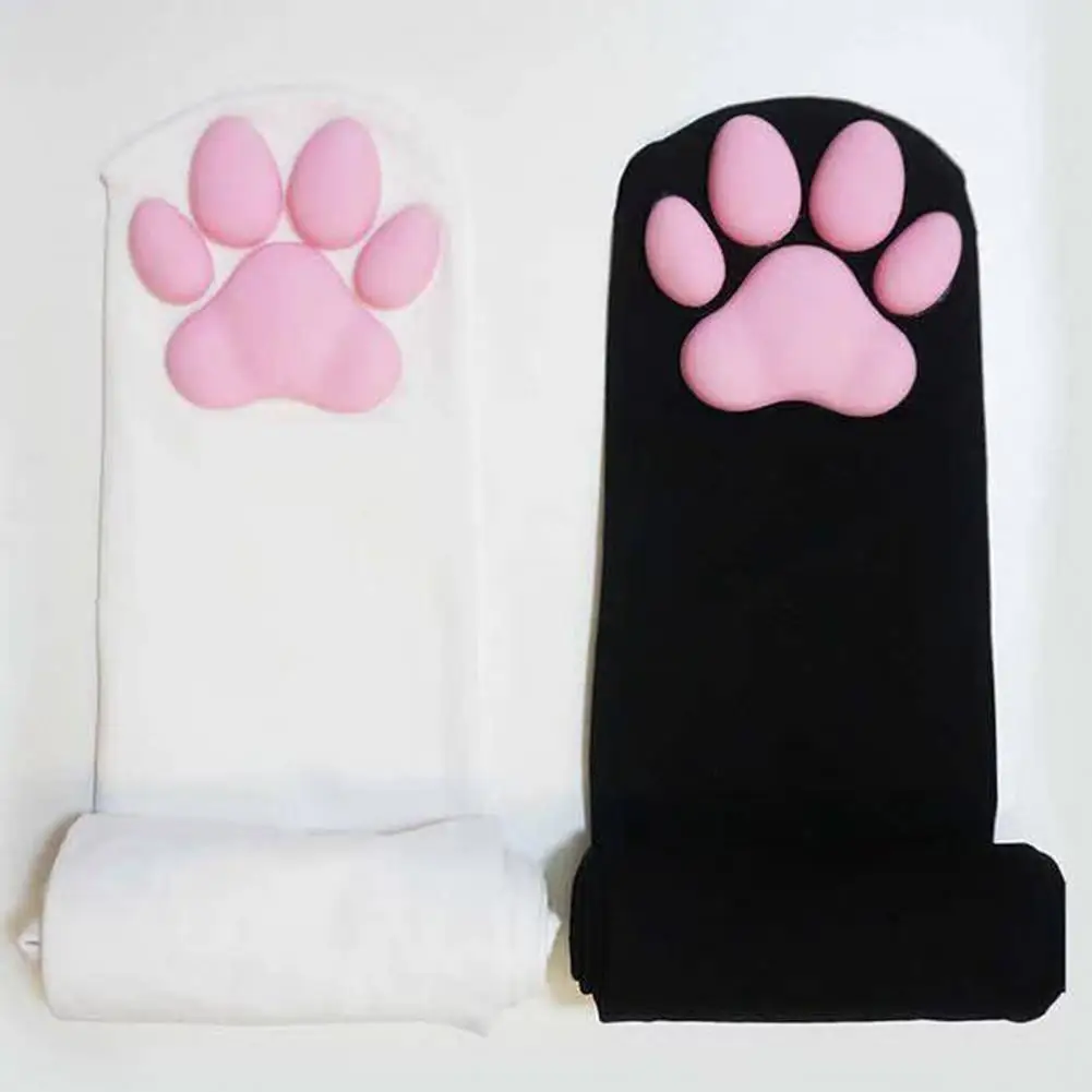 

Women Socks Soft 3D Kitten Paw Pad Cute Pink Thigh High Socks for Cosplay Lolita Cat Meat Cushion Kawaii Girls Knee High Socks