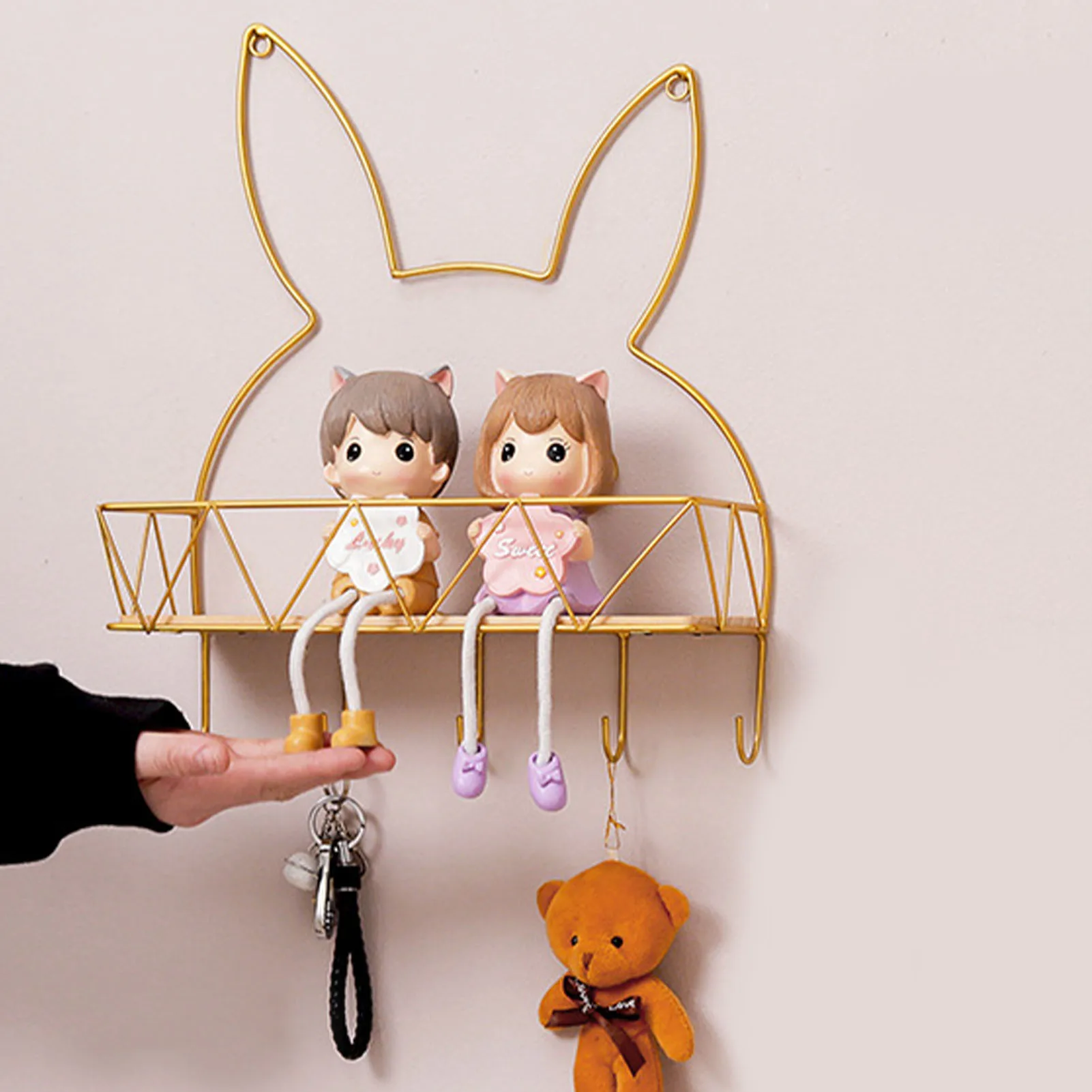 Bunny Storage Shelf with 5 Hooks bathroom cosmetic storage living room Sundries Storage Rack Metal rabbit hanging Storage Rack
Bunny Storage Shelf with 5 Hooks bathroom cosmetic storage living room Sundries Storage Rack Metal rabbit hanging Storage Rack