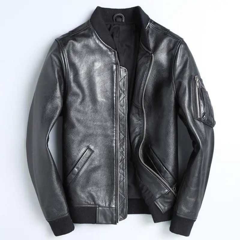 Real Leather Jacket Men Spring Autumn Cow Leather Jacekt Motorcycle Bomber Jacket Mens Clothing Jaqueta De Couro 1813 YY1018
Real Leather Jacket Men Spring Autumn Cow Leather Jacekt Motorcycle Bomber Jacket Mens Clothing Jaqueta De Couro 1813 YY1018