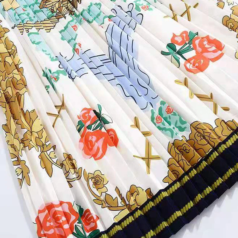 AELESEEN Spring Summer Women Dress 2021 Runway Fashion V-Neck Flower Print Pleated Long Elegant Dress 
AELESEEN Spring Summer Women Dress 2021 Runway Fashion V-Neck Flower Print Pleated Long Elegant Dress