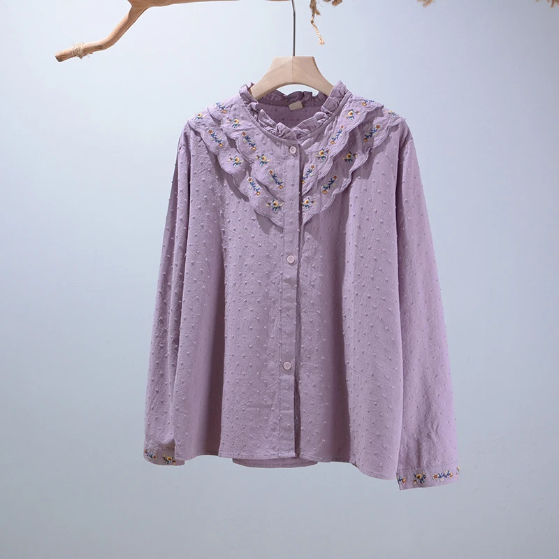 Autumn Shirt Female 2021 Embroidery Long Sleeve Korean Style Casual Tops Women Daily Wear F45
Autumn Shirt Female 2021 Embroidery Long Sleeve Korean Style Casual Tops Women Daily Wear F45