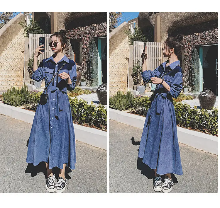 Women Dress 2021 New Spring And Autumn Long-Sleeved Blue French Retro Female Temperament Hepburn Platycodon
Women Dress 2021 New Spring And Autumn Long-Sleeved Blue French Retro Female Temperament Hepburn Platycodon