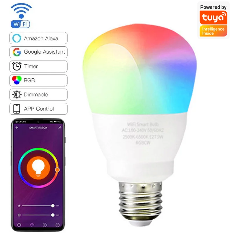 Умная лампа Светодиодная Tuya с Wi-Fi, приглушаемая лампа E27, E26, RGB, с управлением через приложение Smart Life, голосовым управлением, работает с прило...
Умная лампа Светодиодная Tuya с Wi-Fi, приглушаемая лампа E27, E26, RGB, с управлением через приложение Smart Life, голосовым управлением, работает с прило...