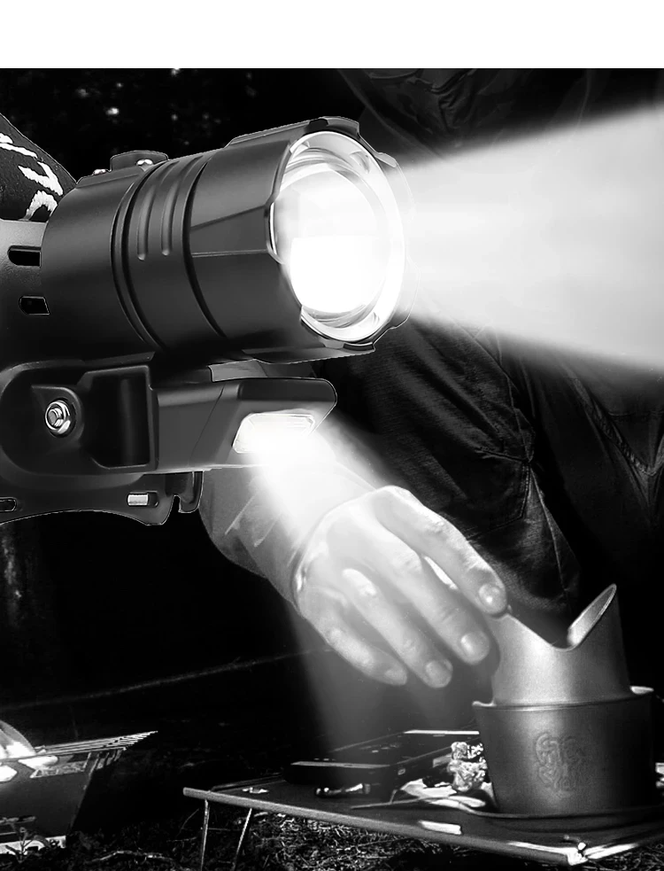 80000 Lumens XHP-90 Headlamp USB Rechargeable Headlight High Power Head Lamp Lantern Zoomable Front Torch With Warning Light
80000 Lumens XHP-90 Headlamp USB Rechargeable Headlight High Power Head Lamp Lantern Zoomable Front Torch With Warning Light