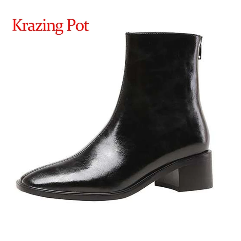 Krazing pot limited customization big size cow split leather square toe med heel Chelsea boots solid all-mach ankle boots L79
Krazing pot limited customization big size cow split leather square toe med heel Chelsea boots solid all-mach ankle boots L79
