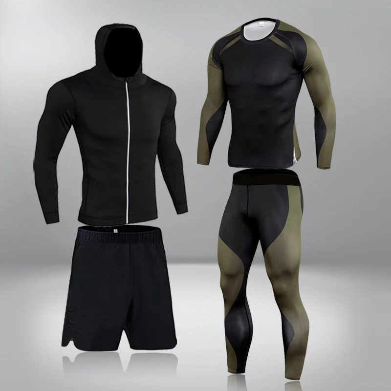 Compression Sports Suit 4 Pcs/Set Men's Warm Base Coat Gym Fitness Clothes Running Jogging Sport Wear Workout Tights
Compression Sports Suit 4 Pcs/Set Men's Warm Base Coat Gym Fitness Clothes Running Jogging Sport Wear Workout Tights