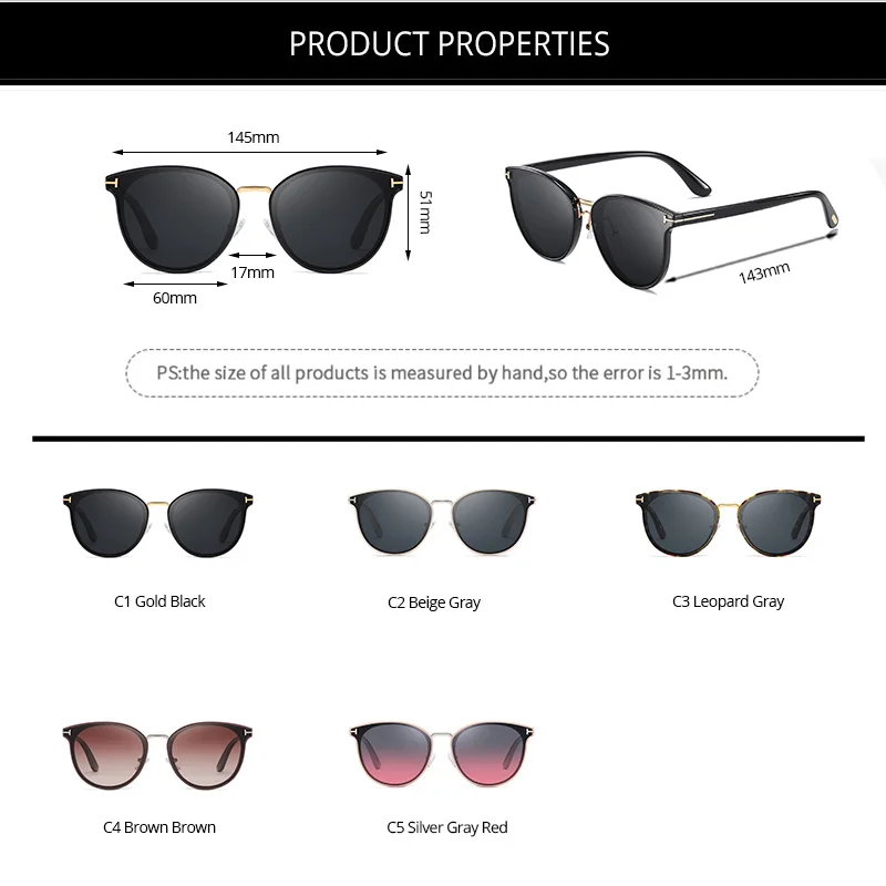 COASION 2020 Luxury Brand Design Round Polarized Sunglasses Women Gradient Lenses Ladies Sun Glasses Shades for Women CA1520
COASION 2020 Luxury Brand Design Round Polarized Sunglasses Women Gradient Lenses Ladies Sun Glasses Shades for Women CA1520
