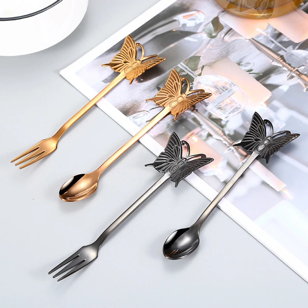 Coffee Stirring Spoon Stainless Steel Coffee Spoon Creative Butterfly Fruit Fork Household Hanging Cup Spoon Dessert Cake Fork
Coffee Stirring Spoon Stainless Steel Coffee Spoon Creative Butterfly Fruit Fork Household Hanging Cup Spoon Dessert Cake Fork