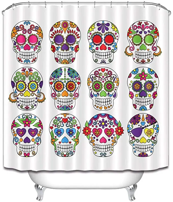 Shower Curtain Liner Candy Rose Skull Waterproof Fabric Bathroom Decor Hooks Set
Shower Curtain Liner Candy Rose Skull Waterproof Fabric Bathroom Decor Hooks Set