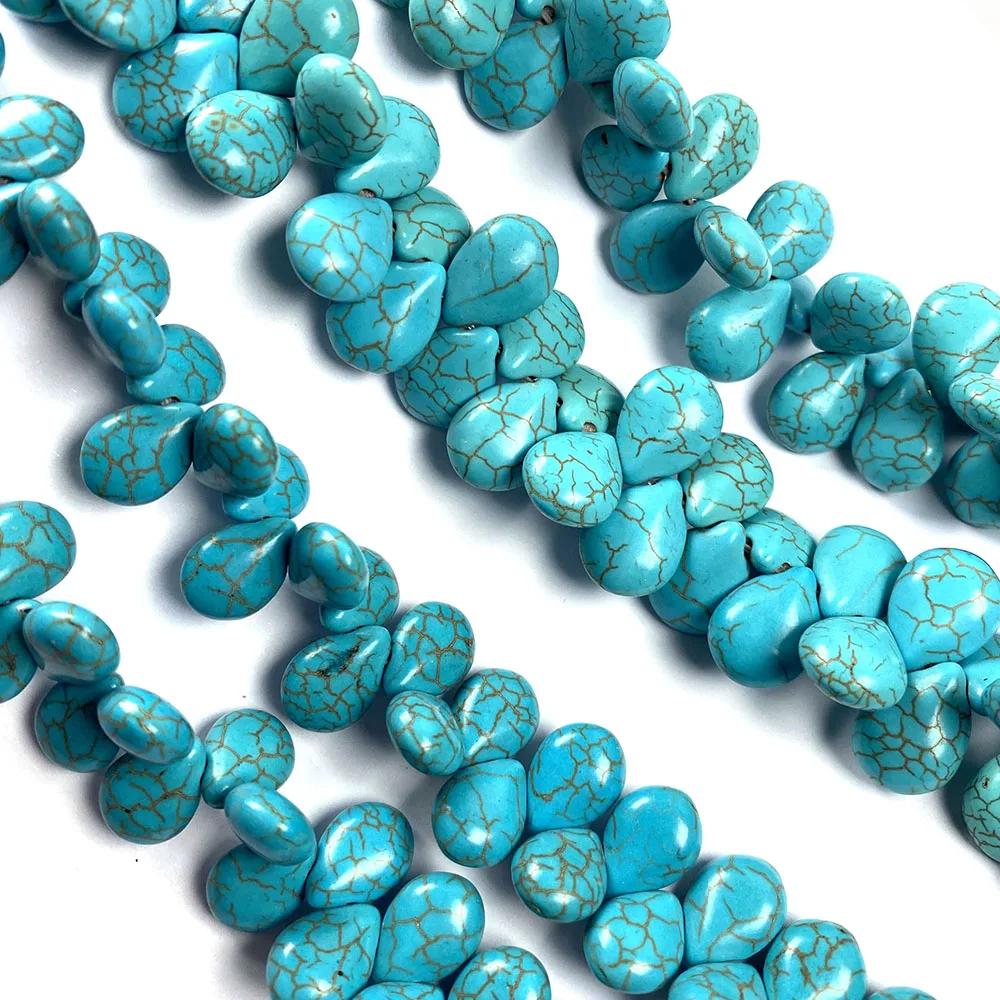 

Natural Stone Beads Straight Hole Melon Seed Shape Blue Turquoises Beads for Jewelry Making DIY Bracelet Necklace Accessories