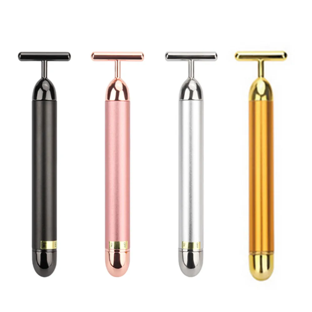 24k Golden T-Shape Beauty BarFacial Massager Electric Sign Face Massage Tools Pull Tight Firming Lift for Sensitive Skin Face
24k Golden T-Shape Beauty BarFacial Massager Electric Sign Face Massage Tools Pull Tight Firming Lift for Sensitive Skin Face