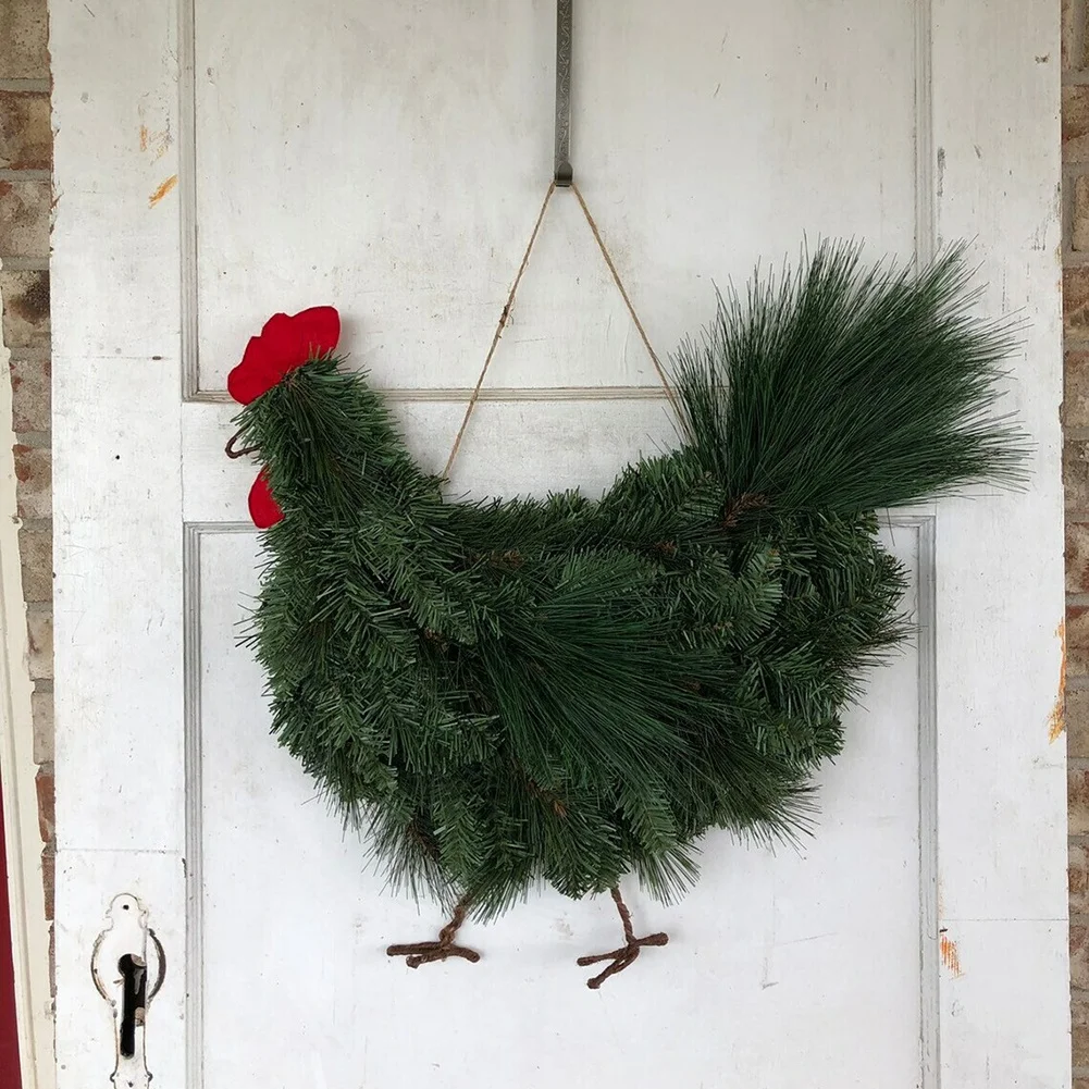 Front Door Hanging Garland Christmas Wreath Xmas Rooster Chicken ShapedNew Year Xmas Christmas Decoration
Front Door Hanging Garland Christmas Wreath Xmas Rooster Chicken ShapedNew Year Xmas Christmas Decoration