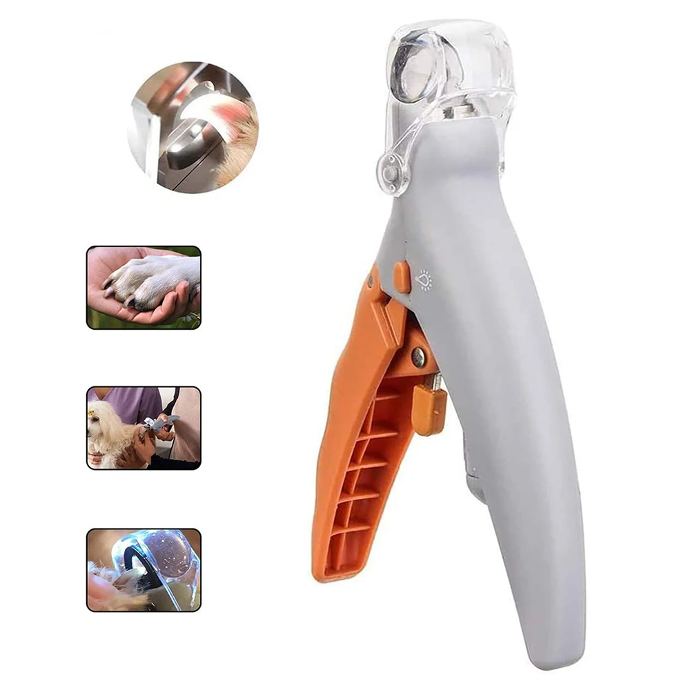 

Illuminated Pet Nail Clipper 5X Magnification Pet Nail Scissor Safe with LED Light Pet Grooming Nail Care Tool Great for Dog Cat