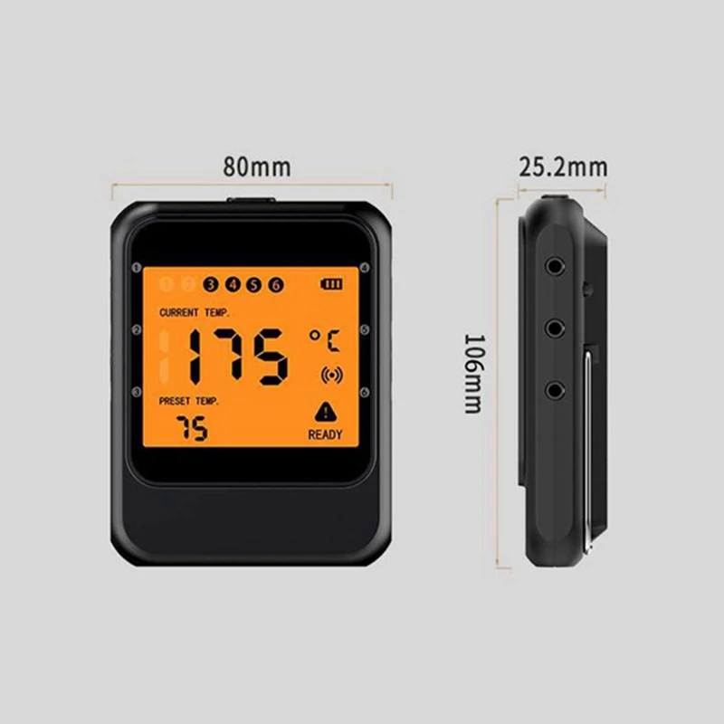 Wireless Remote Meat Thermometer 6 Probe Digital Cooking Oven BBQ Kitchen Food Thermometer Grilling Barbecue
Wireless Remote Meat Thermometer 6 Probe Digital Cooking Oven BBQ Kitchen Food Thermometer Grilling Barbecue