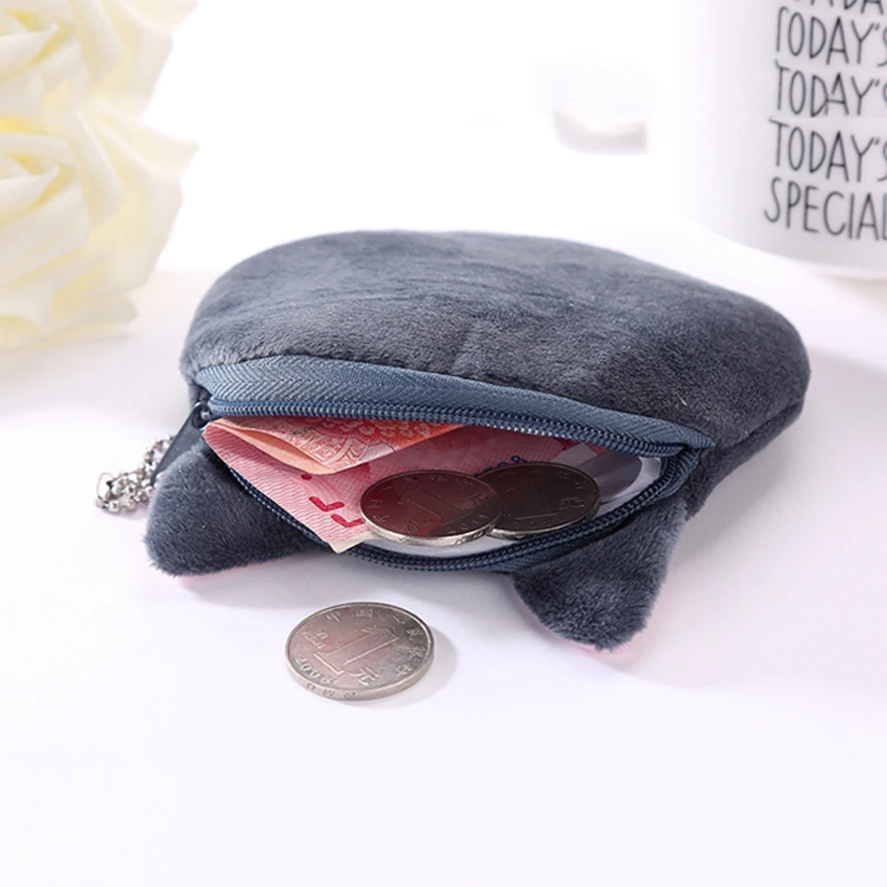 Плюшевый кошелек для мелочи с мультяшным котенком детский подарок сумка на