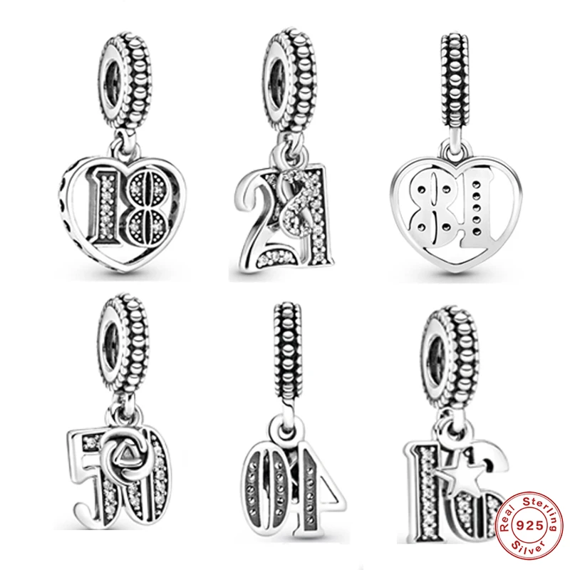 MC 925 Silver Charms Beads Fit Pandora 16th 18th 21th 40th 50th Anniversary Gift DIY Bead For Women Lover Authentic Berloque
MC 925 Silver Charms Beads Fit Pandora 16th 18th 21th 40th 50th Anniversary Gift DIY Bead For Women Lover Authentic Berloque
