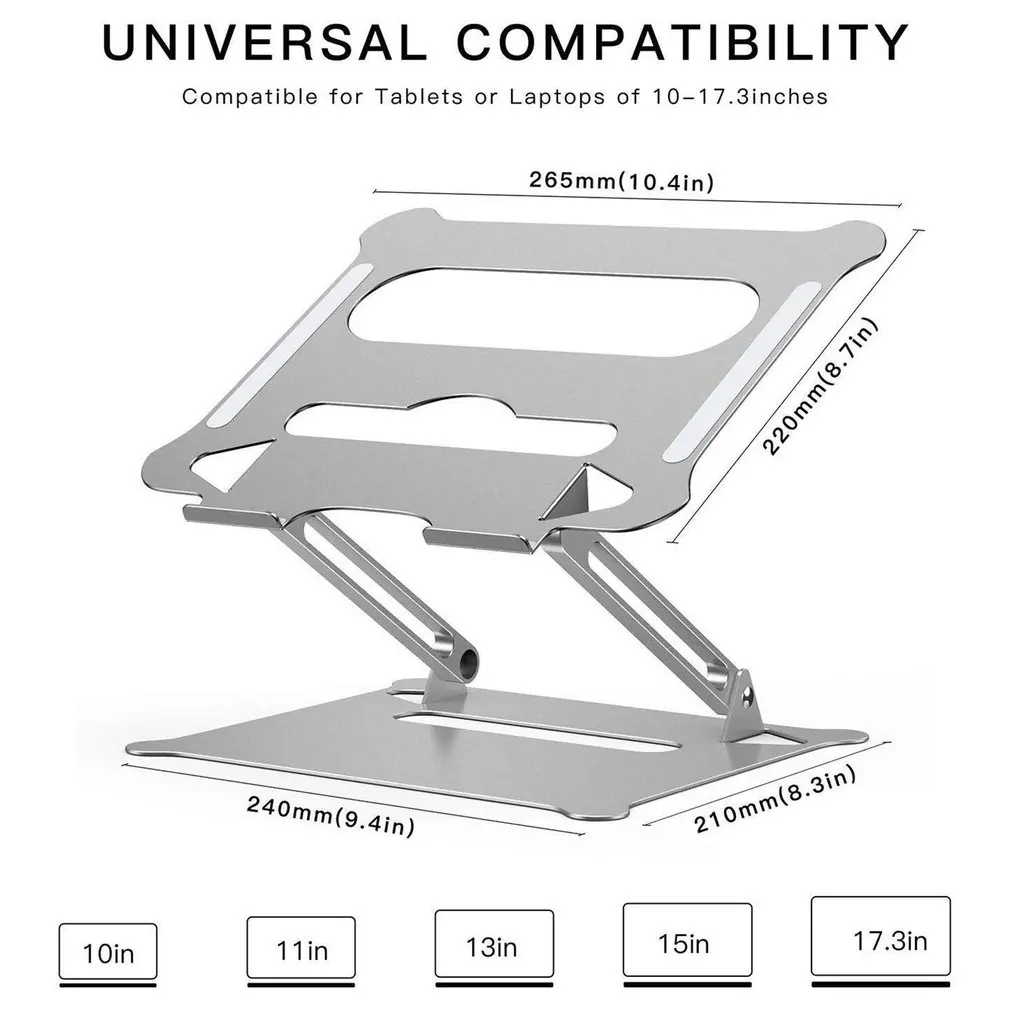 Aluminum Alloy Adjustable Laptop Stand Folding Portable for MacBook Notebook Computer Bracket Lifting Cooling Holder Non-slip
Aluminum Alloy Adjustable Laptop Stand Folding Portable for MacBook Notebook Computer Bracket Lifting Cooling Holder Non-slip