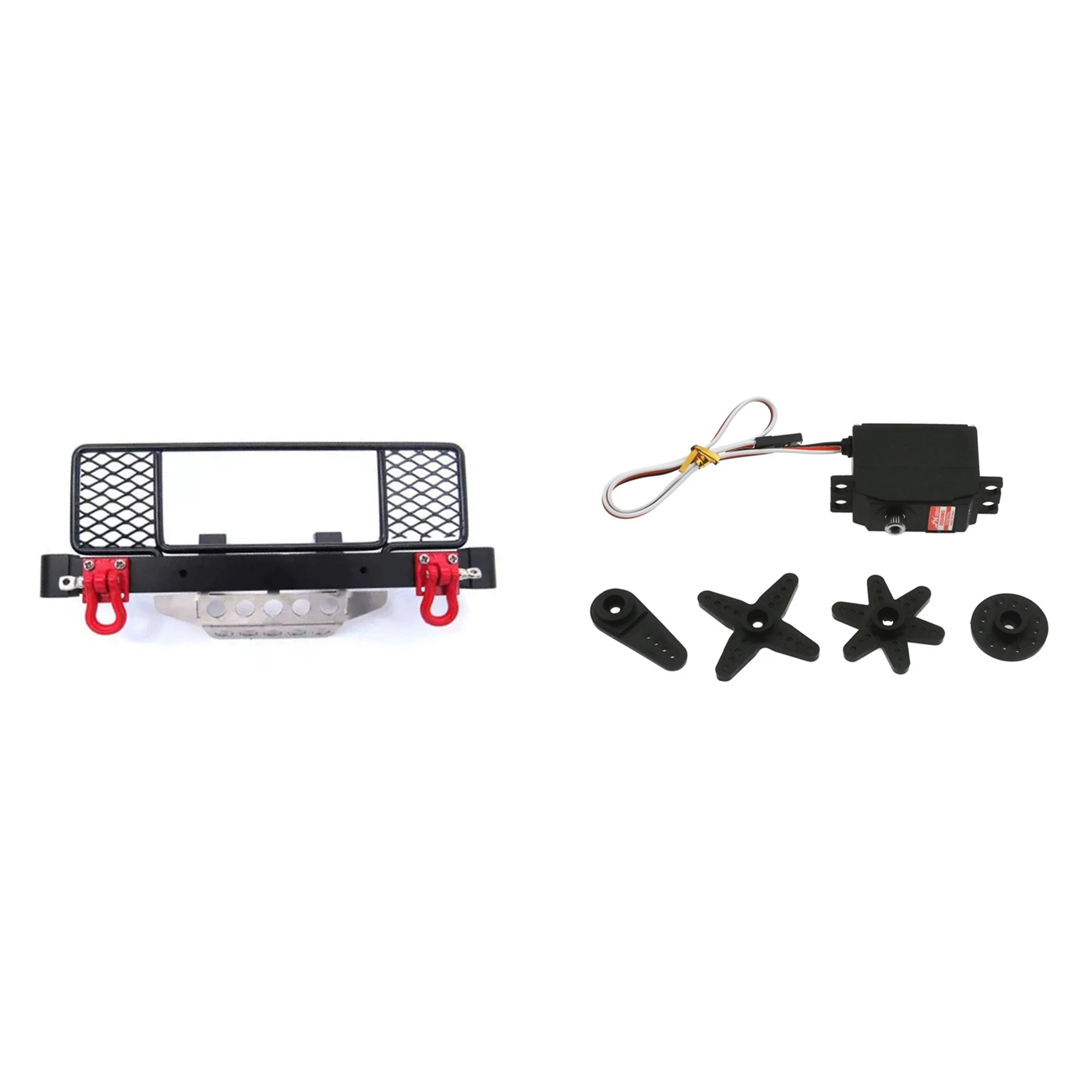 Metal Front Bumper with Center Net Protection Armor with 25G Metal Gear Servo Upgrade Accessories
Metal Front Bumper with Center Net Protection Armor with 25G Metal Gear Servo Upgrade Accessories