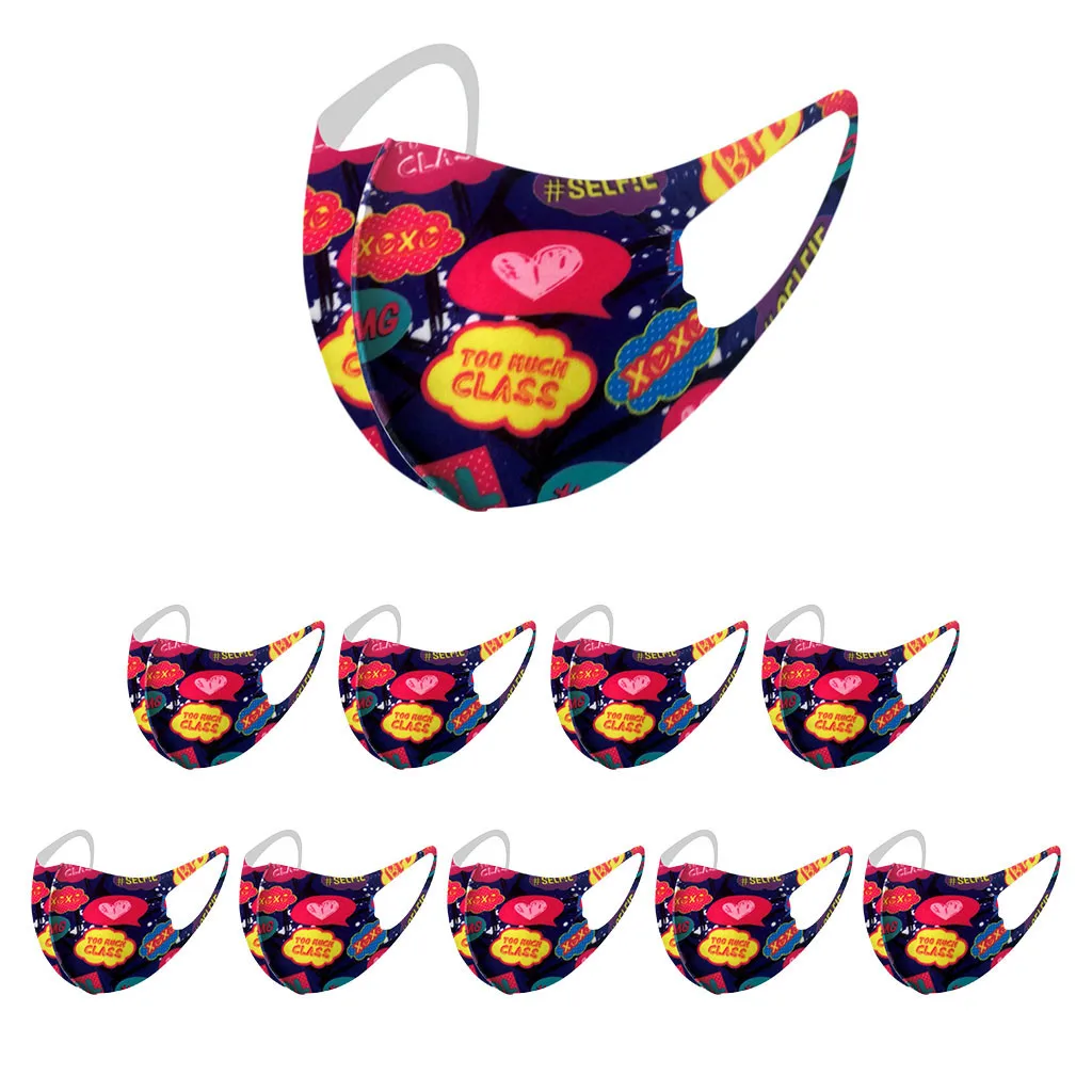 10PCS Reusable Polyester Face Mask Fashion Mouth Mask Print Children Unisex Mouth Cover Mouth Mask With Design Masque Mariage
10PCS Reusable Polyester Face Mask Fashion Mouth Mask Print Children Unisex Mouth Cover Mouth Mask With Design Masque Mariage