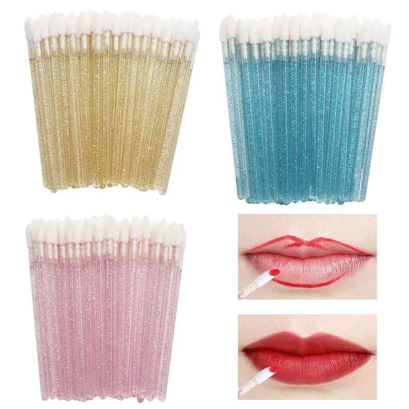 Crystal Handle Glitter Disposable Makeup Tool Lipstick Applicator New Salon Supply 50Pcs Lip Brush Mascara Cleaner Wands
Crystal Handle Glitter Disposable Makeup Tool Lipstick Applicator New Salon Supply 50Pcs Lip Brush Mascara Cleaner Wands