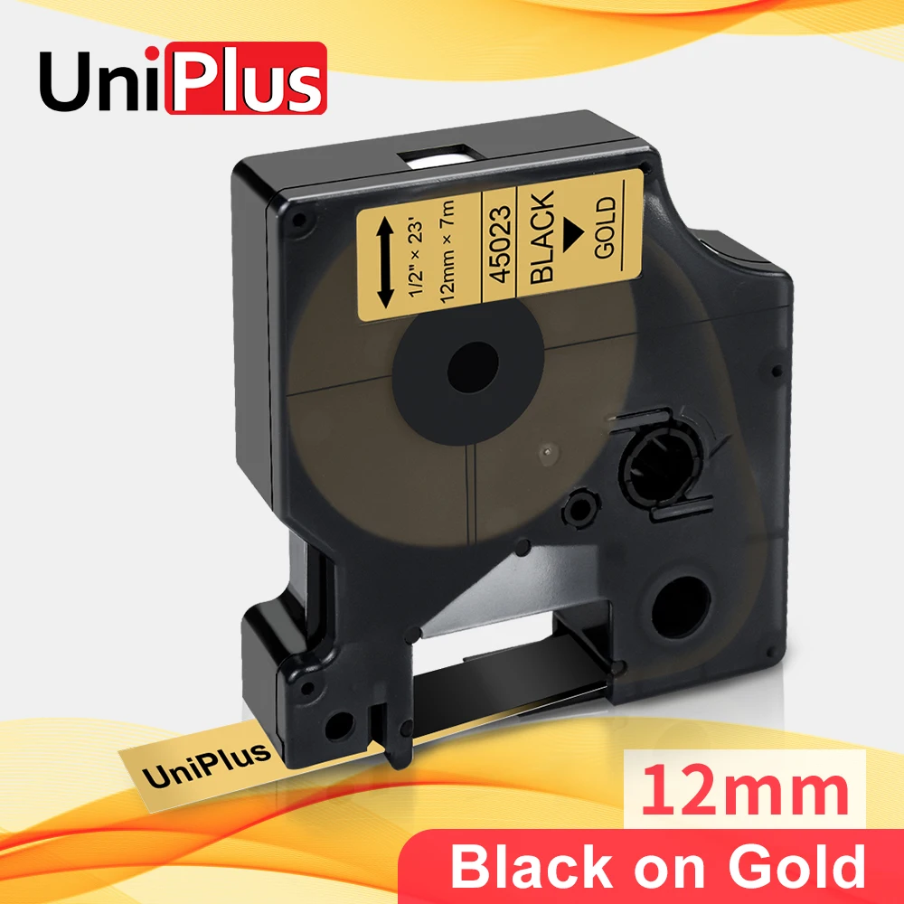Черная на золоте лента для принтера UniPlus, модель 45023, 12 лампочек для Dymo D1 Printer LabelManager 220P 150
Черная на золоте лента для принтера UniPlus, модель 45023, 12 лампочек для Dymo D1 Printer LabelManager 220P 150