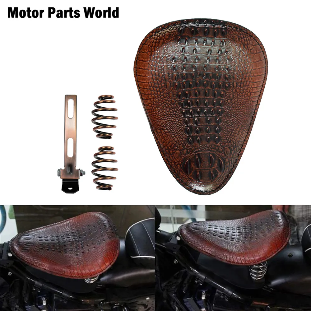 Motorcycle Front Driver Brown Alligator Solo Seat Leather Seat w/ Spring Bracket For Harley Bobber Chopper Sportster XL48 Dyna
Motorcycle Front Driver Brown Alligator Solo Seat Leather Seat w/ Spring Bracket For Harley Bobber Chopper Sportster XL48 Dyna