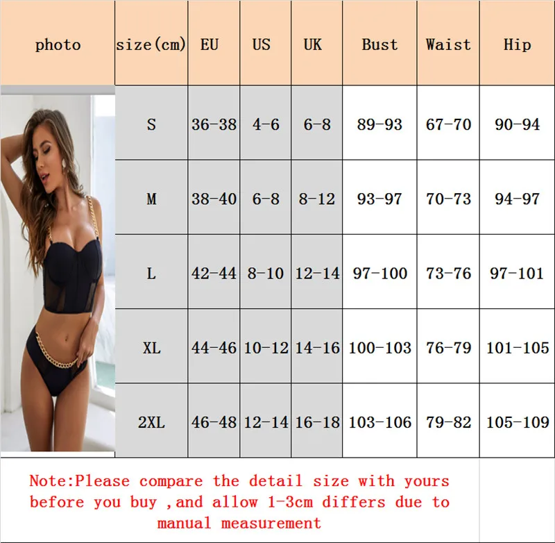 New Summer Women Bandage Push-up Solid Chain Swimwear Bathing Padded Bra Bikini Set Swimsuit
New Summer Women Bandage Push-up Solid Chain Swimwear Bathing Padded Bra Bikini Set Swimsuit