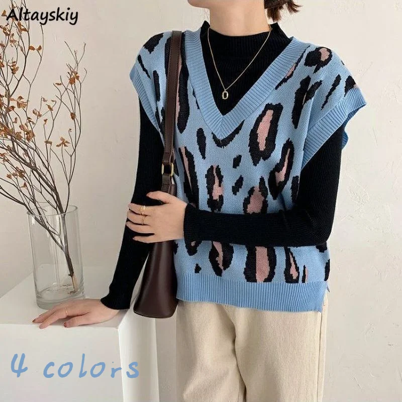 Sweater Vest Women 2021 Leopard Design BF Style Spring Chic Feminino Knitwear Ins Students Daily Harajuku Sleeveless Temperament
Sweater Vest Women 2021 Leopard Design BF Style Spring Chic Feminino Knitwear Ins Students Daily Harajuku Sleeveless Temperament
