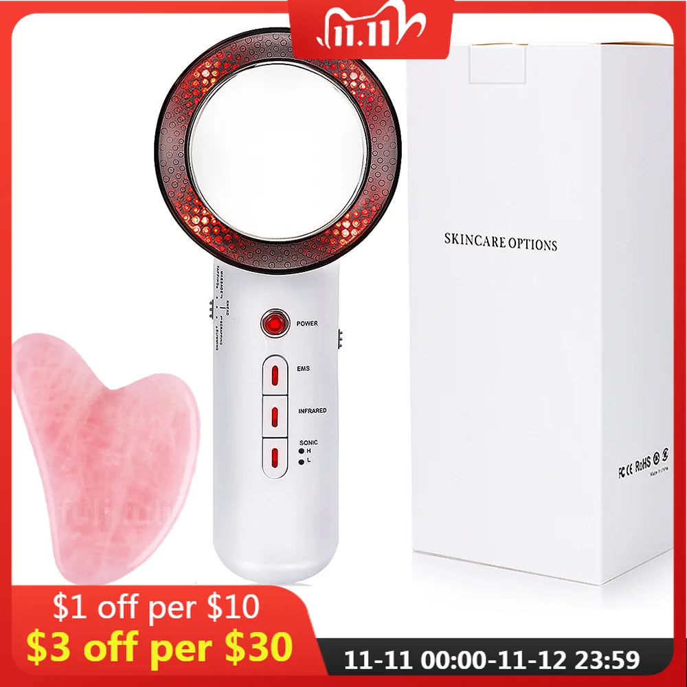 Ultrasonic 3 In 1 Body Massager Galvanic EMS Fat Burner Cellulite Skin Care Infrared Fat Removal Therapy Beauty Slimming Device
Ultrasonic 3 In 1 Body Massager Galvanic EMS Fat Burner Cellulite Skin Care Infrared Fat Removal Therapy Beauty Slimming Device