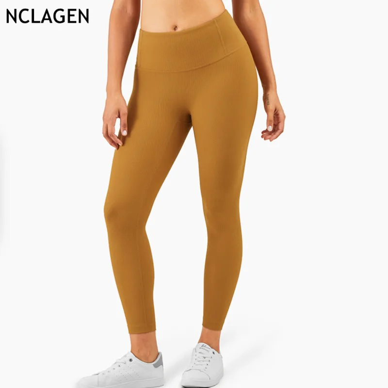 

NCLAGEN Sports Leggings High Waist Fitness Yoga Pants Women Squat Proof Energy Slim Gym Sexy Butt Lifting Workout Running Tights