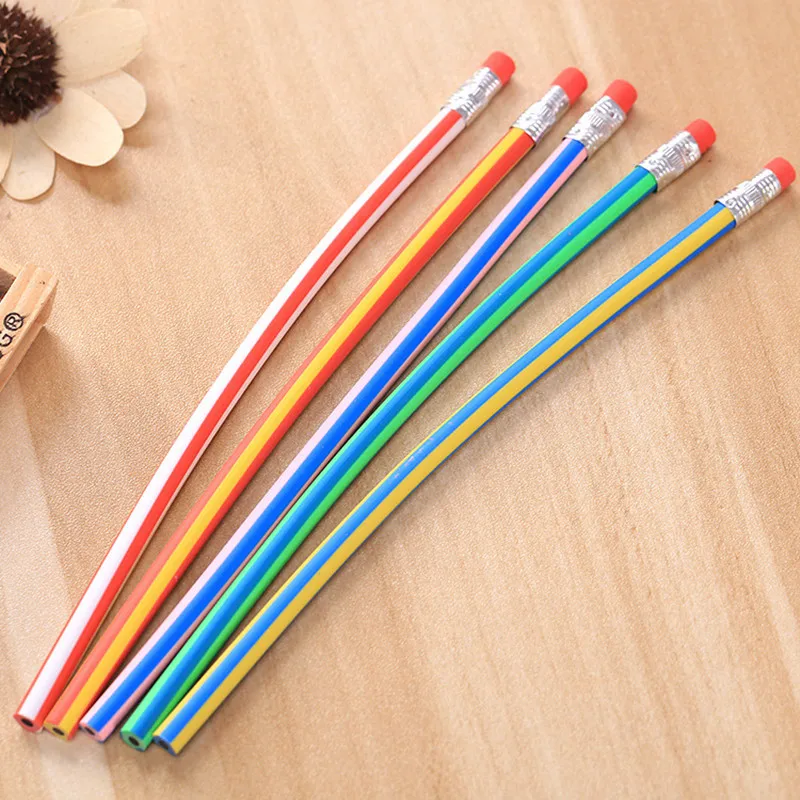 5pcs Creative Colorful Magic Flexible Soft Pencil with Eraser Novelty Pencils Stripe Soft Flexible Stationery Kids Training
5pcs Creative Colorful Magic Flexible Soft Pencil with Eraser Novelty Pencils Stripe Soft Flexible Stationery Kids Training