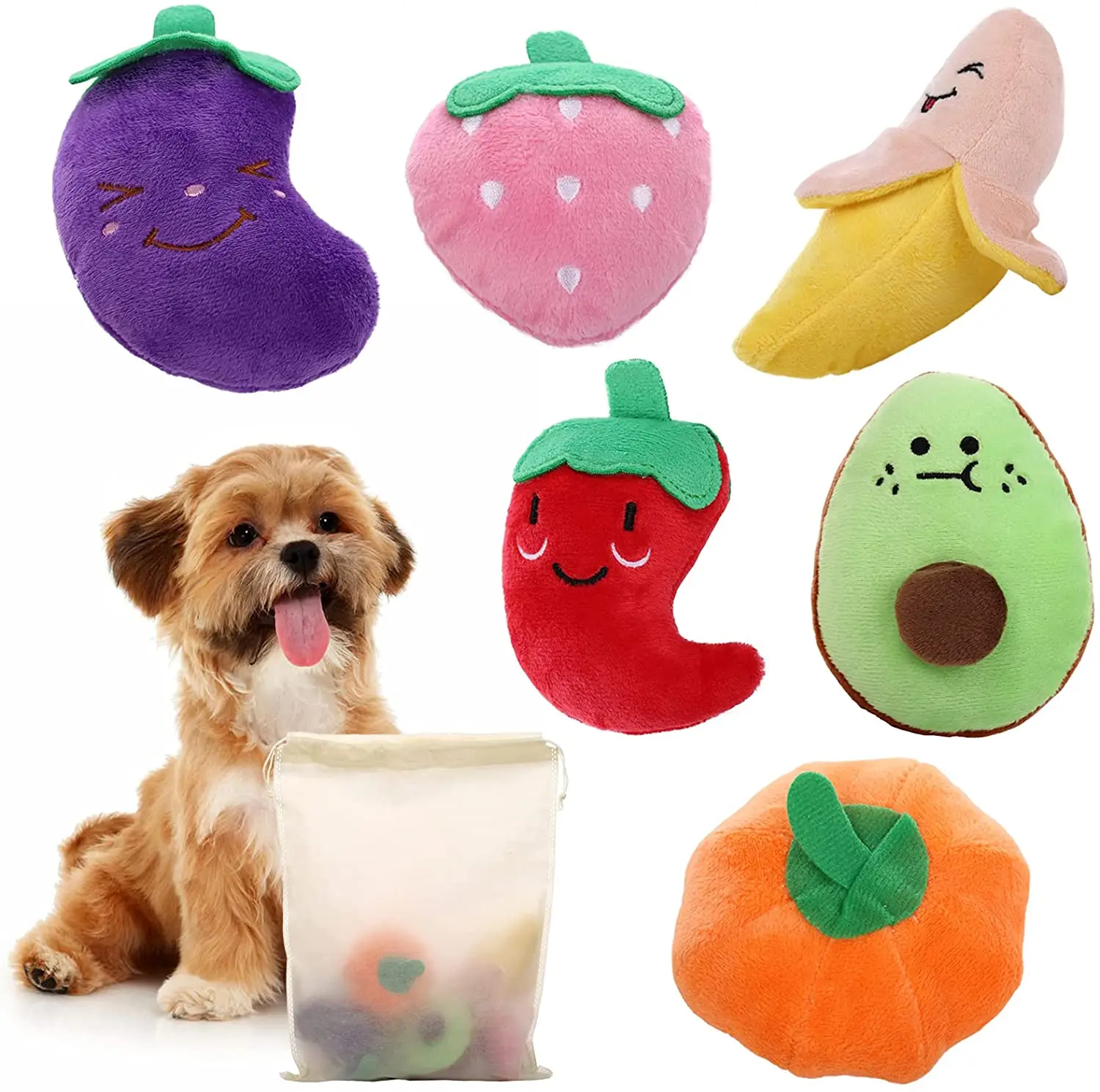 6-Piece Pet Squeak Toy, Durable And Soft Pet Puppy Plush Chewing Set Suitable For Small And Medium-Sized Dogs And Cats
6-Piece Pet Squeak Toy, Durable And Soft Pet Puppy Plush Chewing Set Suitable For Small And Medium-Sized Dogs And Cats