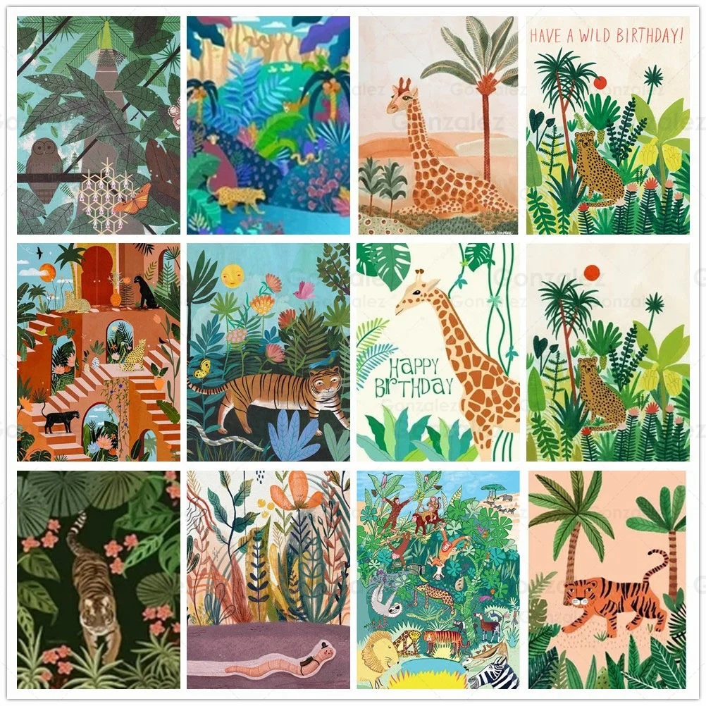 Rainforest Animals Diamond Painting Tiger Giraffe Poster 5D Diy Embroidery Mosaic Cross Stitch Art Picture Home Decoration Gifts
Rainforest Animals Diamond Painting Tiger Giraffe Poster 5D Diy Embroidery Mosaic Cross Stitch Art Picture Home Decoration Gifts