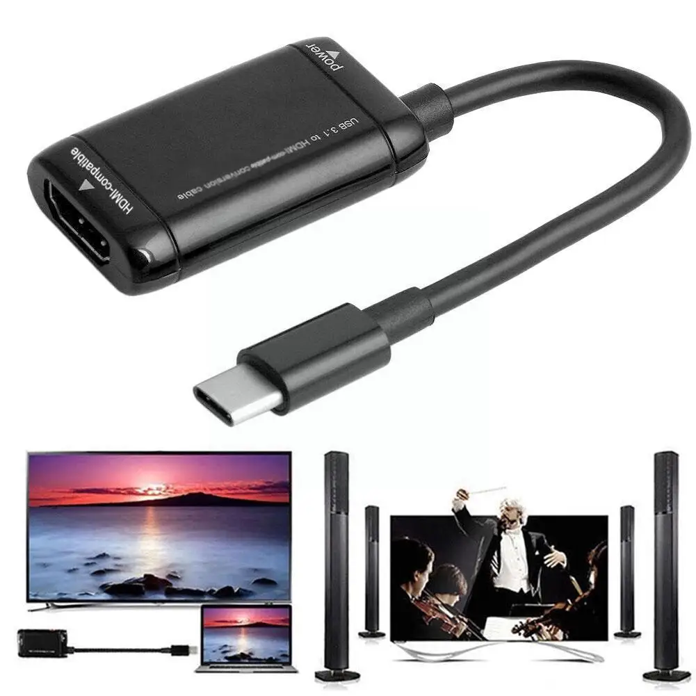 USB-C Type C to HDMI-compatible Adapter USB 3.1 Male To Female Extension Cable For MHL Android Phone Tablet Pads X3Z7
USB-C Type C to HDMI-compatible Adapter USB 3.1 Male To Female Extension Cable For MHL Android Phone Tablet Pads X3Z7