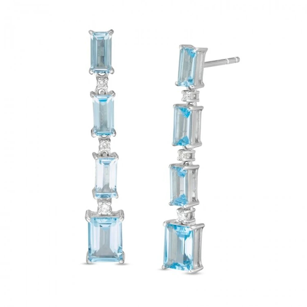 HESHI European and American fashion temperament ins wind rectangular blue topaz linear drop earrings
HESHI European and American fashion temperament ins wind rectangular blue topaz linear drop earrings