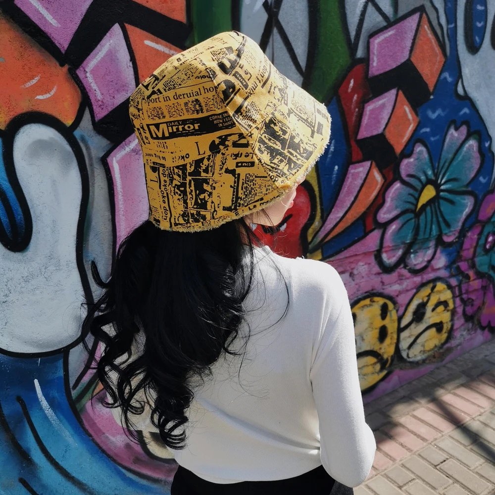 SWAK Summer Bucket Hats Women Sun Hat Girl Hip-hop Newspaper Print Panama Fedoras Outdoor Streetwear Fisherman Hat
SWAK Summer Bucket Hats Women Sun Hat Girl Hip-hop Newspaper Print Panama Fedoras Outdoor Streetwear Fisherman Hat