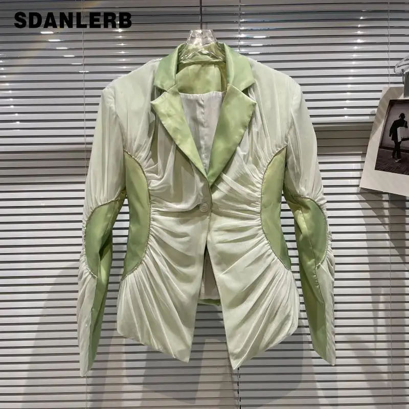 2021 Early Autumn New Suit Coat Outer Mesh Rhinestone Edge Slim Waist Suit Short Blazer Ladies Long Sleeve Patchwork Jacket
2021 Early Autumn New Suit Coat Outer Mesh Rhinestone Edge Slim Waist Suit Short Blazer Ladies Long Sleeve Patchwork Jacket
