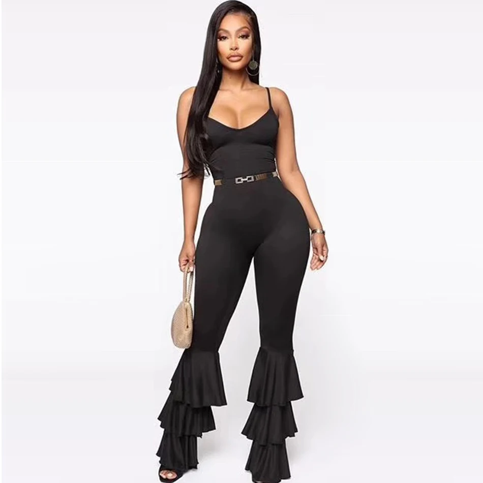 Elegant Striped Sexy Spaghetti Strap Rompers Women Sets Sleeveless Backless Bow Sexy Club Jumpsuits Boot Cut Ruffless Jumpsuits
Elegant Striped Sexy Spaghetti Strap Rompers Women Sets Sleeveless Backless Bow Sexy Club Jumpsuits Boot Cut Ruffless Jumpsuits