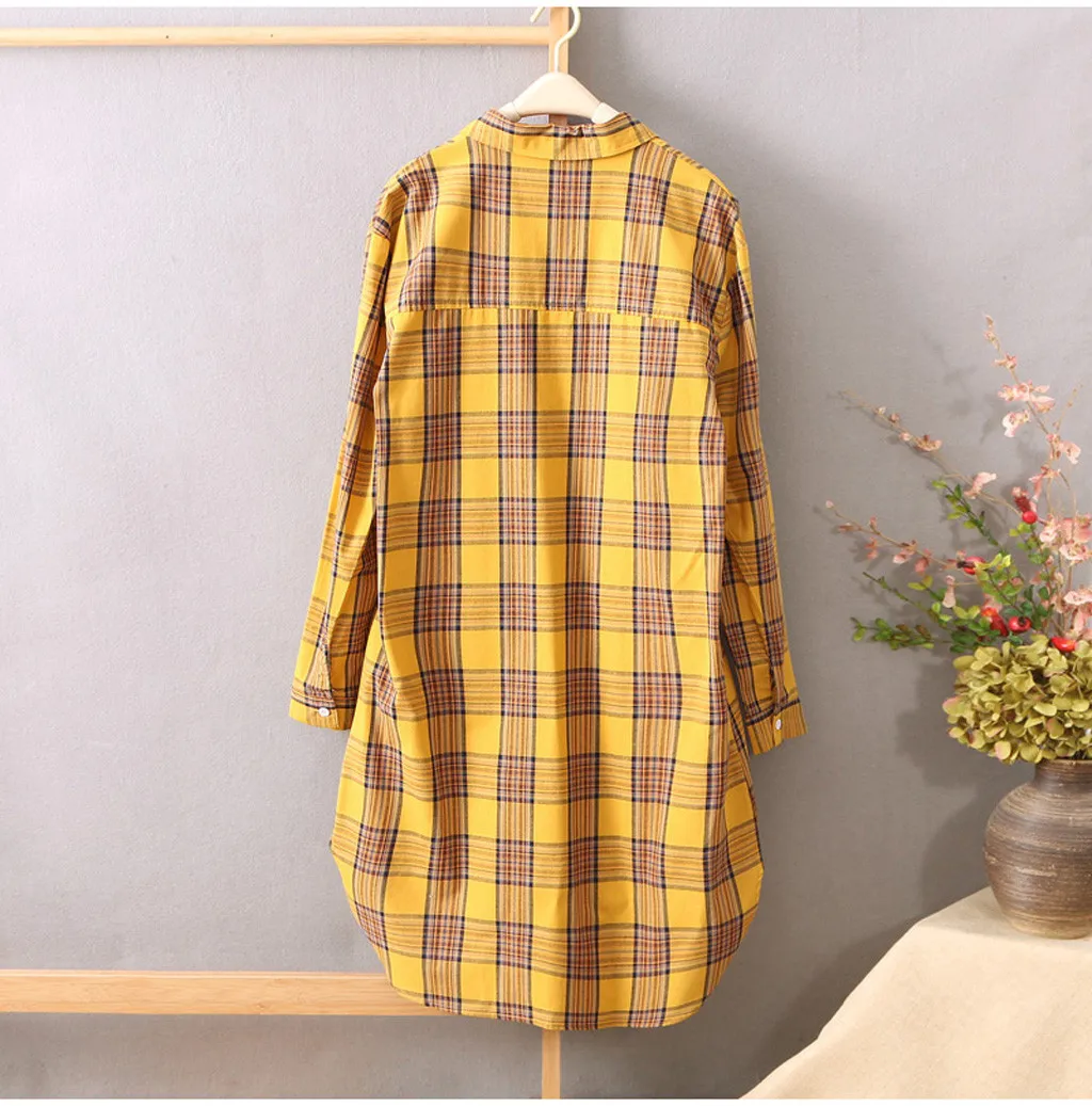 Women Plaid Shirt Casual Lattice Loose Turn-down Collar Button Up Blouse High Quality Street Top shirt women femme nouvelle
Women Plaid Shirt Casual Lattice Loose Turn-down Collar Button Up Blouse High Quality Street Top shirt women femme nouvelle