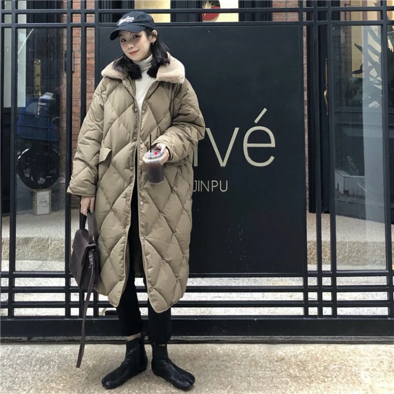 2021 autumn and winter new Korean style tide lapel long wild cotton coat jacket women's self-cultivation lamb wool coat women
2021 autumn and winter new Korean style tide lapel long wild cotton coat jacket women's self-cultivation lamb wool coat women