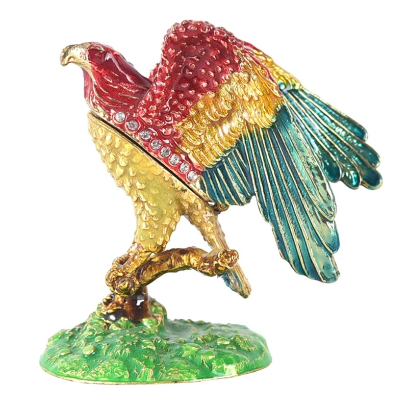 Enamel Trinket Box Parrot Figurine Hinged Jewelry Holder Gift for Home Décor L5YB
Enamel Trinket Box Parrot Figurine Hinged Jewelry Holder Gift for Home Décor L5YB
