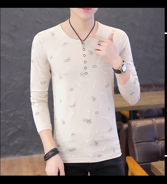 2020 New Men's Autumn Cotton t shirts Male Long Sleeve Printed tshirt Tops Slim fit V-Neck Casual t shirt M-3XL
2020 New Men's Autumn Cotton t shirts Male Long Sleeve Printed tshirt Tops Slim fit V-Neck Casual t shirt M-3XL