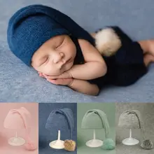1 Pcs Newborn Photography Hat Newborn Photography Hat Baby Beanies Knit Fur Ball Baby Hat Photo Studio Props Accessories