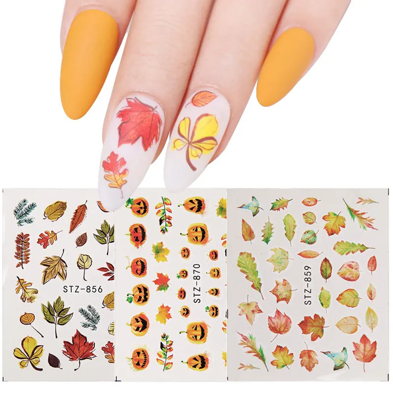 1 шт. стикеры 3D на ногти Nail Art слайдеры кактус Фламинго кленовый лист переводные
