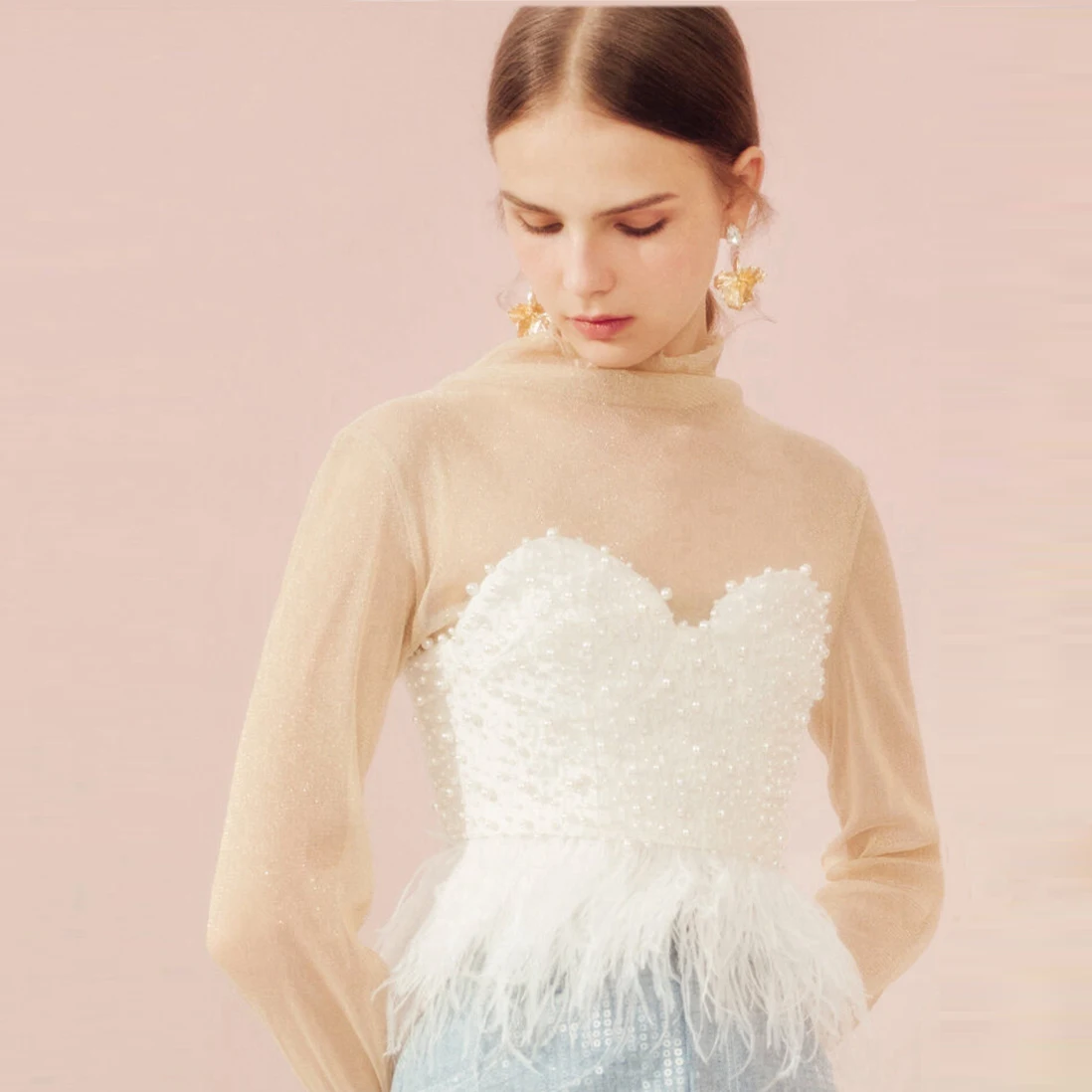 Winter Pearl Feather Tassel Short Tube Strapless Wedding Top Sweetheart Short Tops Elegant Feather Tops Evening Top Ever Pretty
Winter Pearl Feather Tassel Short Tube Strapless Wedding Top Sweetheart Short Tops Elegant Feather Tops Evening Top Ever Pretty