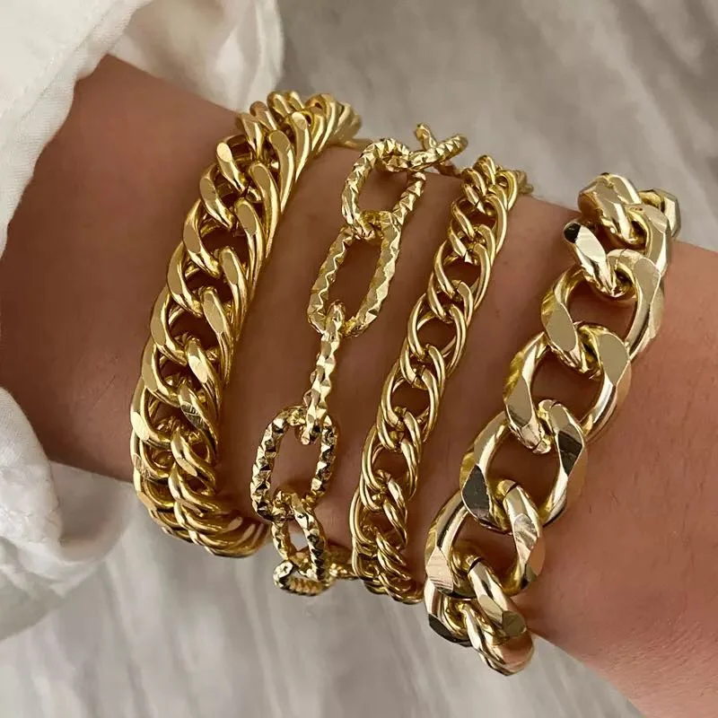 Punk Golden Big Thick Chain Bracelet for Women Men Fashion Simple Geometric Charm Bracelets Bangles 2021 Trend Jewelry
Punk Golden Big Thick Chain Bracelet for Women Men Fashion Simple Geometric Charm Bracelets Bangles 2021 Trend Jewelry